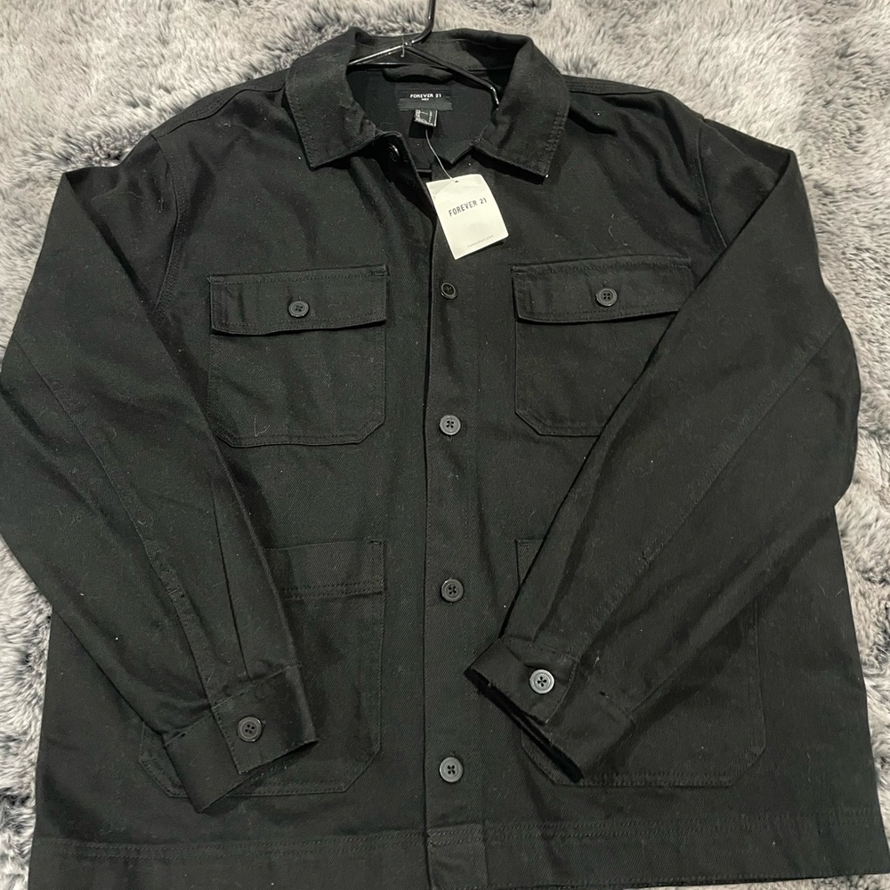 Black denim oversized jean jacket